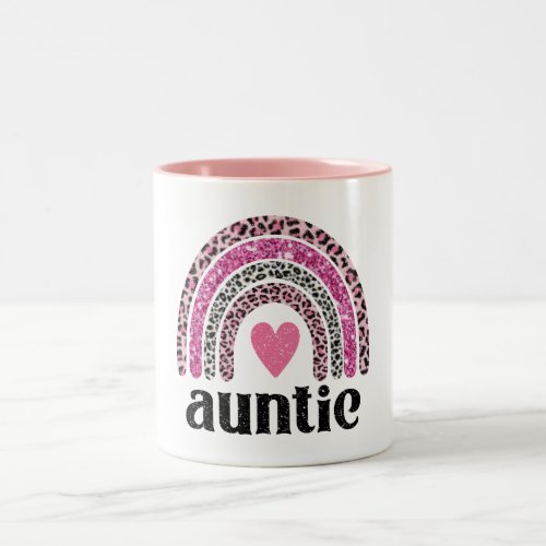 Auntie Leopard Rainbow Two_Tone Coffee Mug