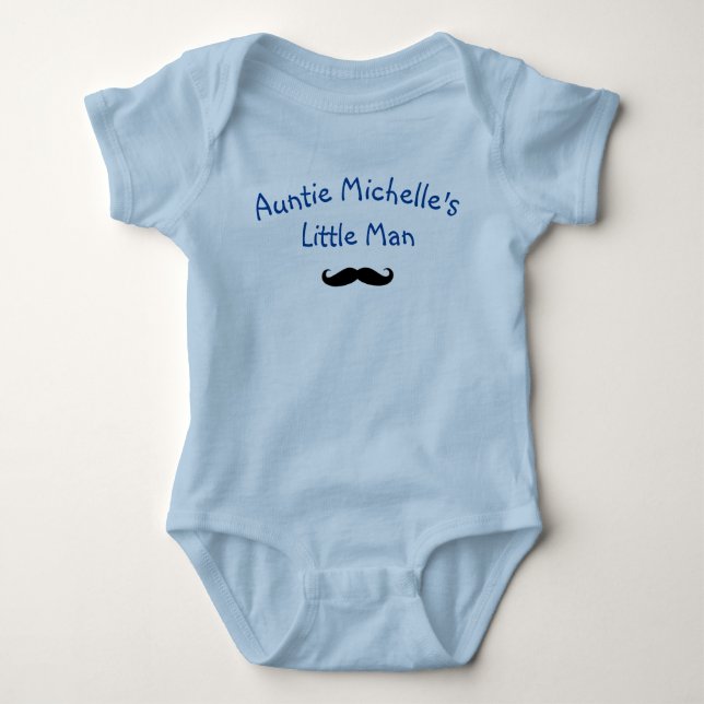 Auntie Little Man Nephew Boy Newborn Cute Baby Bodysuit (Front)