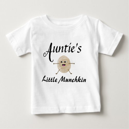 Auntie Little Munchkin Niece Nephew Cute Toddler Baby T_Shirt
