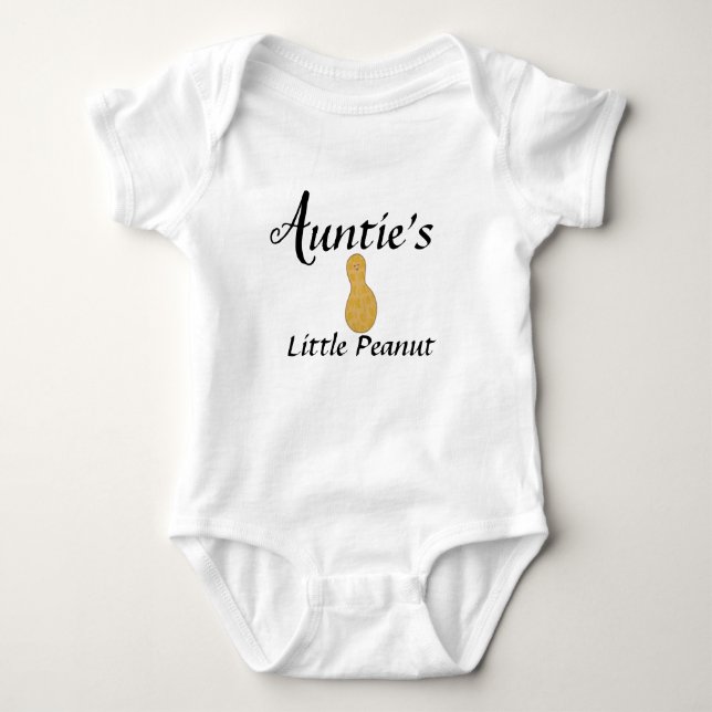 Auntie Little Peanut Niece Nephew Cute Newborn Baby Bodysuit (Front)