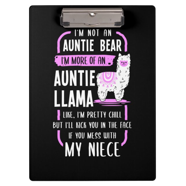 Auntie Llama Clipboard (Front)