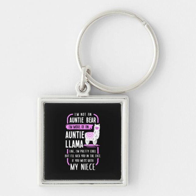 Auntie Llama Keychain (Front)