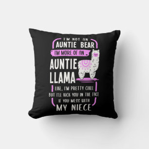 Auntie Llama Throw Pillow