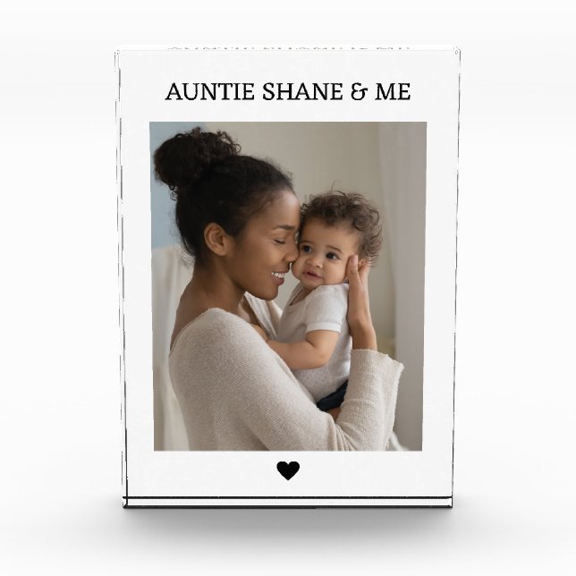Auntie & Me Christmas Birthday Mothers Day Photo Block (Front)
