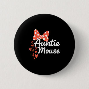 Auntie mouse cute minnie bow hearts aunt family button