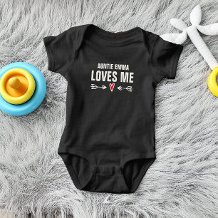 Auntie Name Loves Me Baby Bodysuit