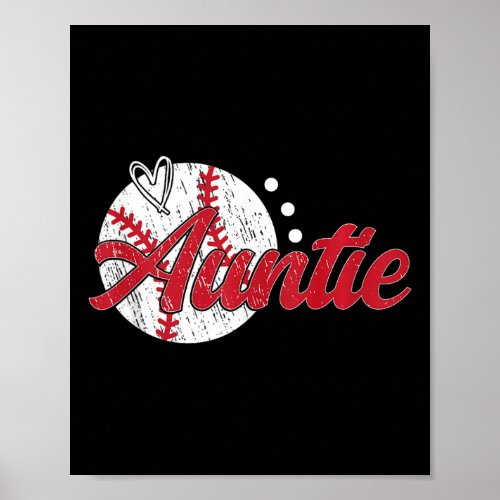 Auntie Of A Baseball Player Aunt Baseball Aunt Tan Poster