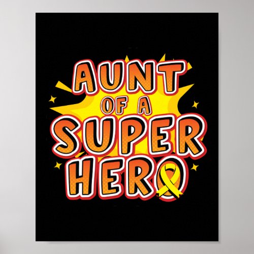 Auntie Of A Superhero Childhood Cancer Awareness Poster