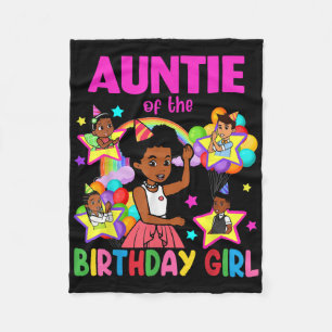 Auntie Of Birthday Girl Gracie Birthday Dolls Girl Fleece Blanket