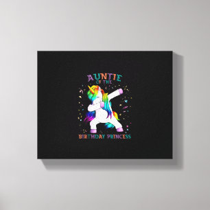 Auntie of Birthday Princess Dab Unicorn Aunt Rainb Canvas Print