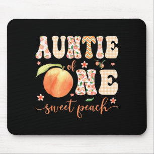 Auntie of One Sweet Peach 1st Birthday Girl Party Mouse Pad