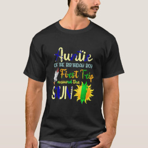 Auntie Of The 1st Birthday Boy First Trip Around T T-Shirt