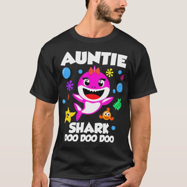 Auntie Of The Baby Shark Birthday Auntie Shark _6  T-Shirt (Front)