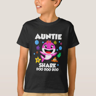 Auntie Of The Baby Shark Birthday Auntie Shark T-Shirt