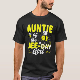 Auntie Of The Bee Day Girl Hive Party Matching Bir T-Shirt