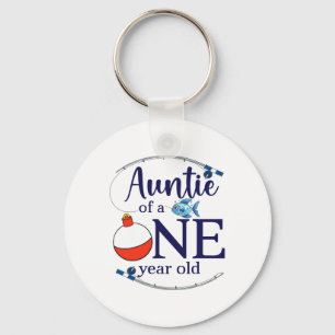 Auntie Of The Big One Fishing Boy First Birthday O Keychain