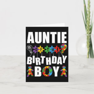 Auntie Of The Birthday Boy Autism Awareness Celebr Card