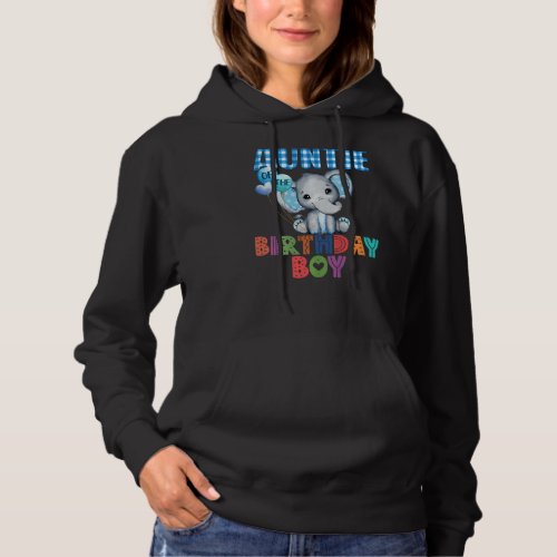 Auntie Of The Birthday Boy Elephant Family Elephan Hoodie