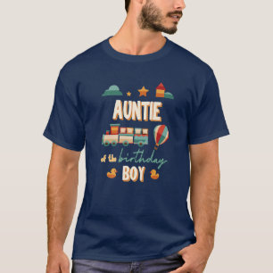 Auntie Of The Birthday Boy Train Theme Matching Fa T-Shirt