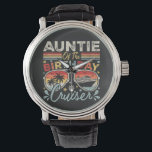 Auntie of the Birthday Cruiser Vacation Vintage Watch<br><div class="desc">Auntie of the Birthday Cruiser Vacation Funny Crew Graphic design Gift Men's Vintage Black Leather Strap Watch Classic Collection.</div>