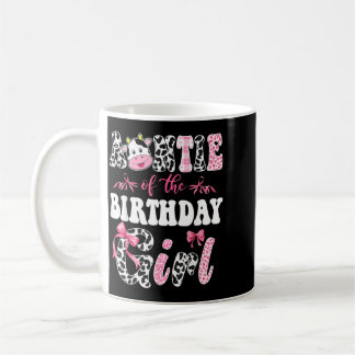 Auntie Of The Birthday Girl Farm Cow 1st Birthday Coffee Mug