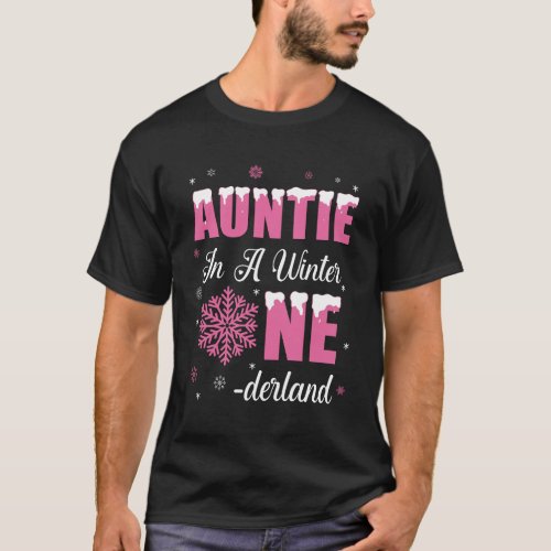Auntie Of The Birthday Girl Winter Onederland 1st  T_Shirt