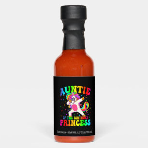 Auntie of the Birthday Princess Girl Dabbing Unico Hot Sauces