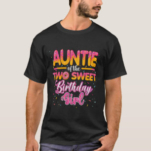 Auntie Of The Two Sweet Birthday Girl Donut 2Nd Bi T-Shirt