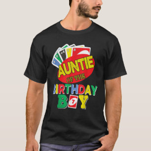 Auntie Of The Uno Birthday Boy Uno 7th Birthday Bo T-Shirt