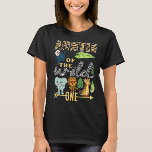 Auntie Of The Wild One Zoo 1St Birthday Safari Jun T-Shirt