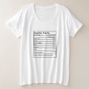 Auntie or Uncle Nutritional Facts Plus Size T-Shirt