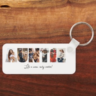 Auntie Photo Collage Keychain | Zazzle