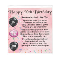 Auntie Poem - 50th Birthday