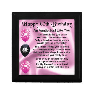 Auntie Poem - 60th Birthday Gift Box