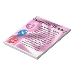 Auntie Poem Th Birthday Notepad Zazzle