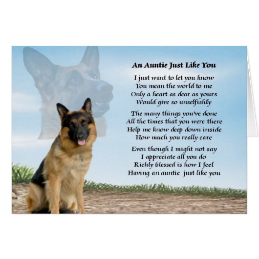 Auntie poem - German Shepherd Dog Cards (Front Horizontal)