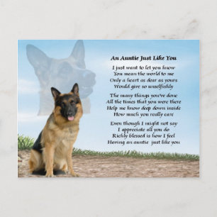 Auntie poem - German Shepherd Dog Postcard