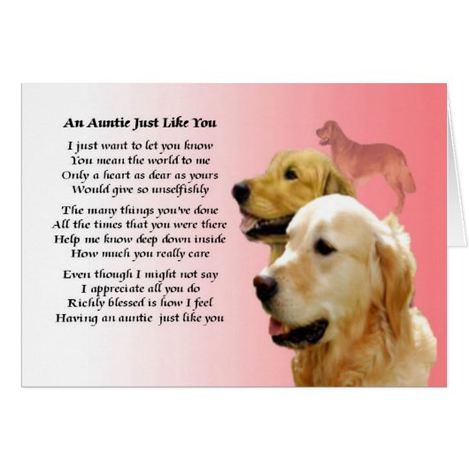 Auntie Poem - Golden Retriever design (Front Horizontal)
