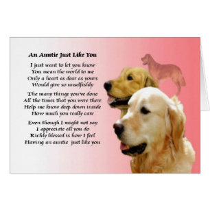 Auntie Poem - Golden Retriever design Cards