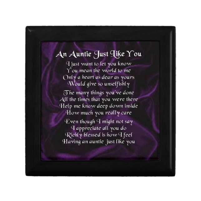 Auntie Poem - Purple Jewelry Box (Front)