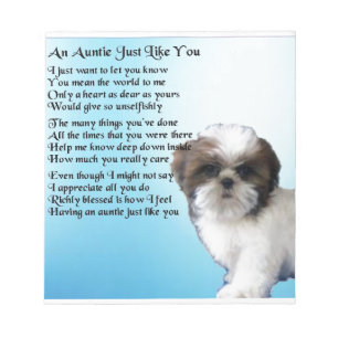 Auntie Poem - Shih Tzu Dog design Notepad