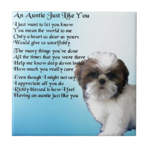 Auntie Poem - Shih Tzu Dog design Tile
