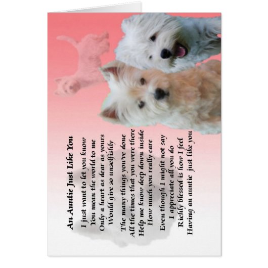 Auntie Poem - Westie Cards (Front)