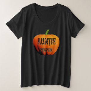 Auntie Pumpkin Matching Family Halloween Group Plus Size T-Shirt