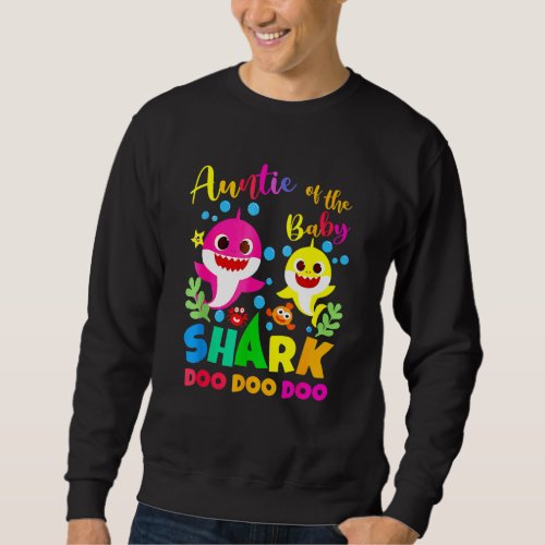 Auntie Shark Birthday Auntie Shark Family Mothers Sweatshirt