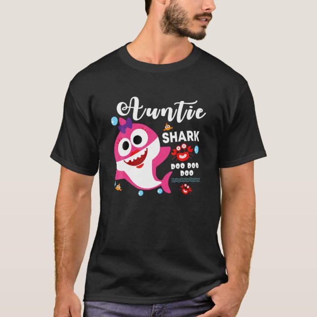 Auntie Shark Doo Doo Doo Matching Family Shark T-Shirt (Front)