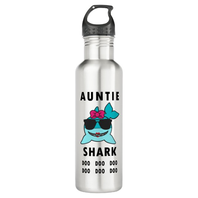 AUNTIE SHARK DOO DOO DOO STAINLESS STEEL WATER BOTTLE (Front)