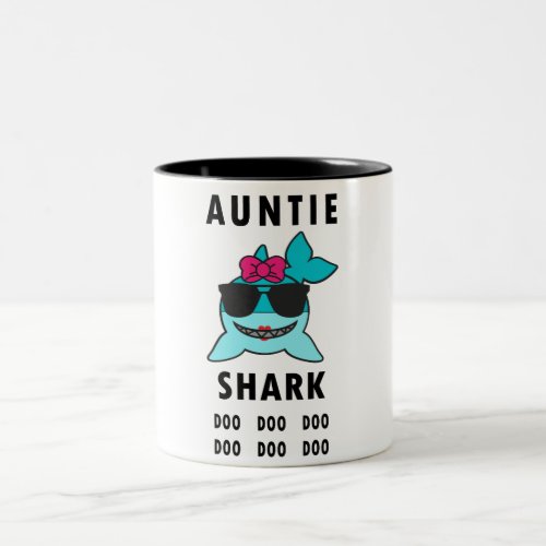 AUNTIE SHARK DOO DOO DOO Two_Tone COFFEE MUG