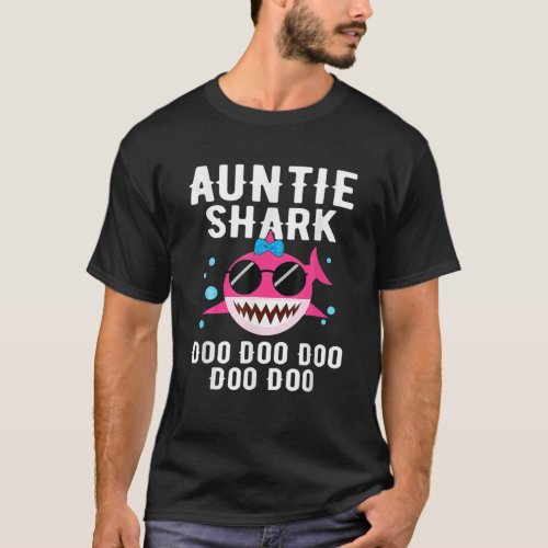 Auntie Shark Doo Doo Funny Kids Video Baby Daddy T_Shirt