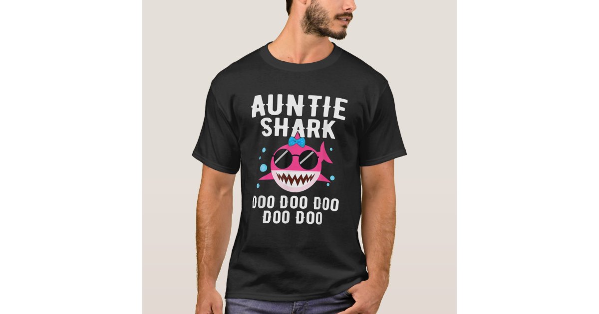 Auntie Shark Doo Doo Funny Kids Video Baby Daddy T-Shirt